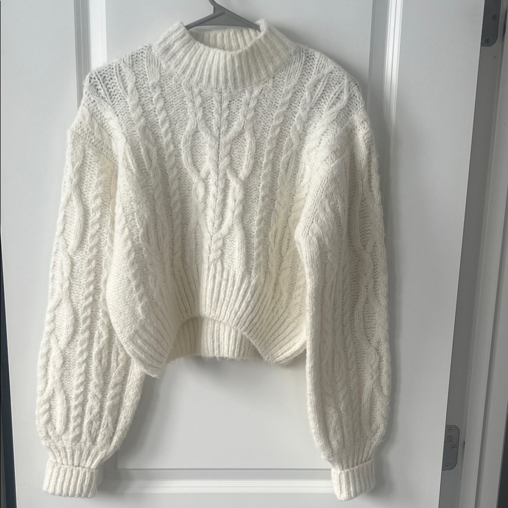 Cozy Cable Knit Sweater - Cream